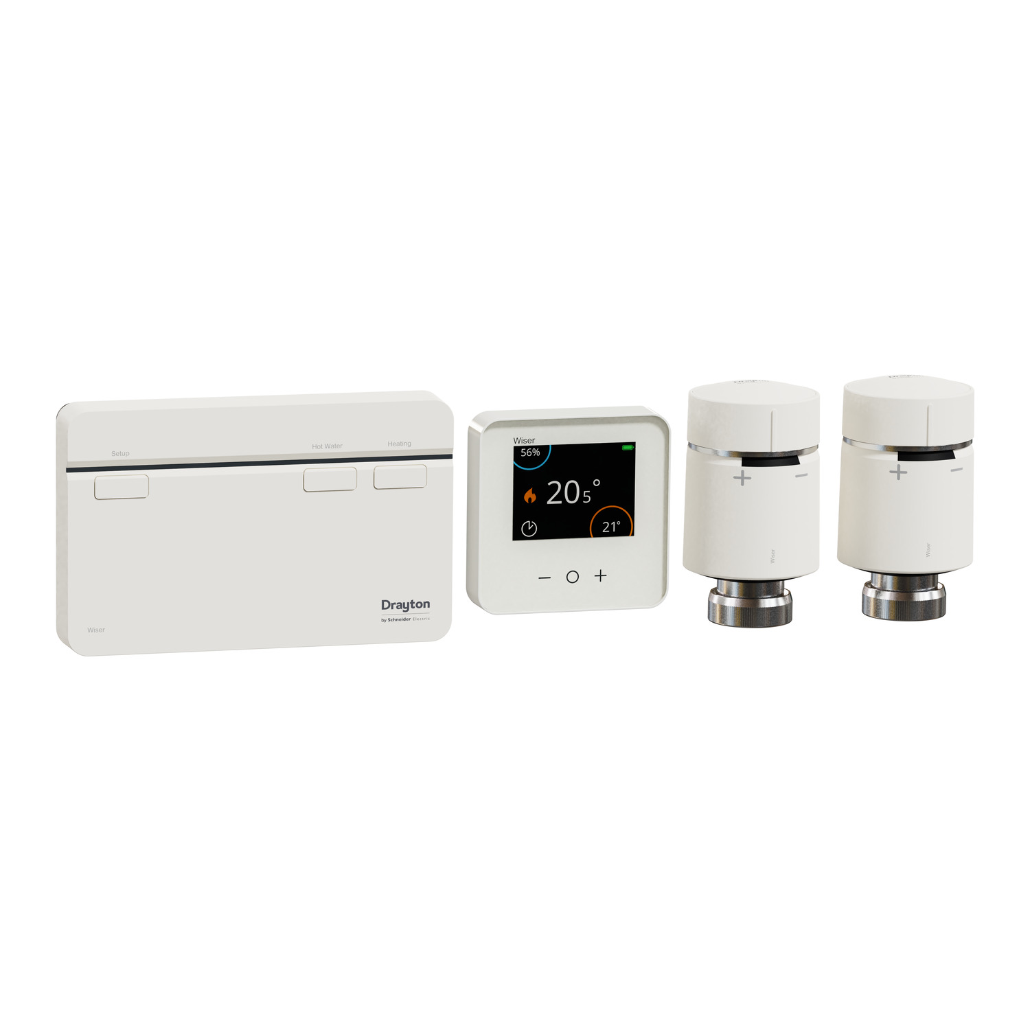 Thermostat kit, Wiser, with 2-channel HubR, 1 room thermostat and 2  radiator thermostats