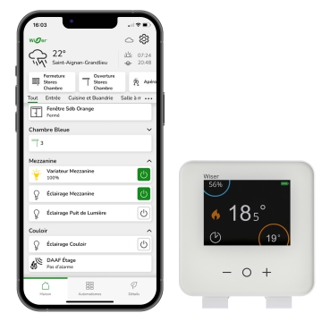 Le système Wiser offre une plus grande efficacité énergétique de la maison connectée, grâce à une meilleure gestion des consommations d’énergie.