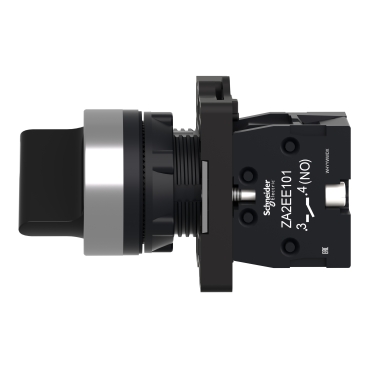 Complete selector switch, Easy Harmony XA2, plastic, black, 22mm, 2 positions, stay put, 1NO-2