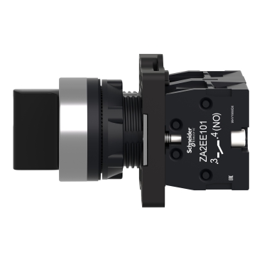 Complete selector switch, Easy Harmony XA2, plastic, black, 22mm, 3 positions, stay put, 2NO-2