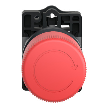 Complete emergency switching off push button, Easy Harmony XA2, plastic, red mushroom 30mm, 22mm, turn to release, 1NC-4