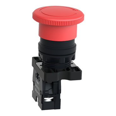 Complete emergency switching off push button, Easy Harmony XA2, plastic, red mushroom 40mm, 22mm, turn to release, 1NC-3