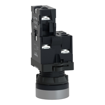 Complete illuminated push button, Easy Harmony XA2, plastic, flush, red, 22mm, spring return, 220V AC, 1NC-3