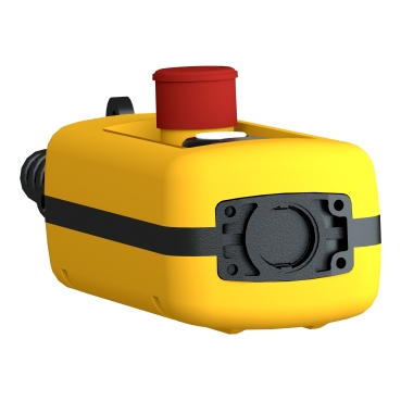 Pendant control station, Harmony XAC, plastic, yellow, 2 push buttons with 1NO, 1 emergency stop NC
