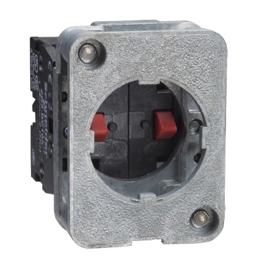 XACS415 - spring return contact block - 1 NC + 1 NO - front 