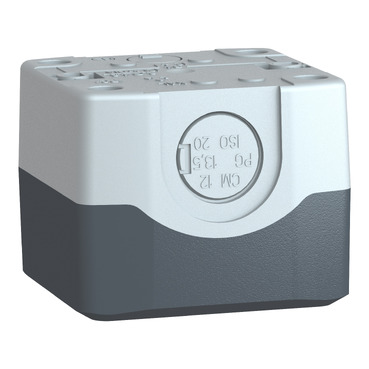 Empty enclosure, plastic, dark grey lid, for push button Ø22, 1 cut-out-3