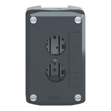 XALD02 - Empty enclosure, plastic, dark grey lid, for push