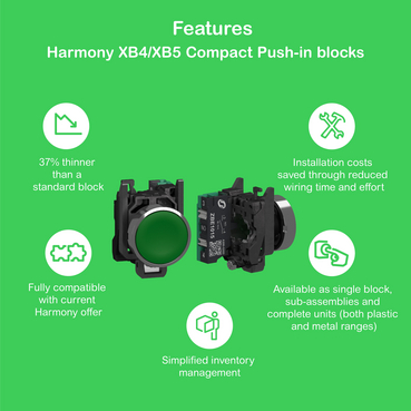 XB4/XB5 - Compact Push-in blocks - Features - EN