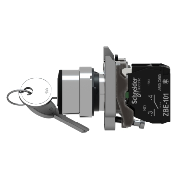 XB4BG41 - Chave seletora Ø22mm metálica, 2 posições fixas, com