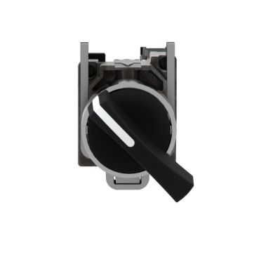 Harmony XB4, Selector switch, metal ,black Ø22, long handle, 2 positions, stay put, 1 NO-4