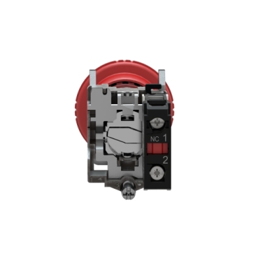 Harmony XB4, Emergency stop switching off, metal, red mushroom Ø40, Ø22, trigger latching turn to release, 1 NC-4