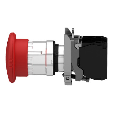 XB4BS8444 - Botão Ø22mm metálico, emergência, girar para