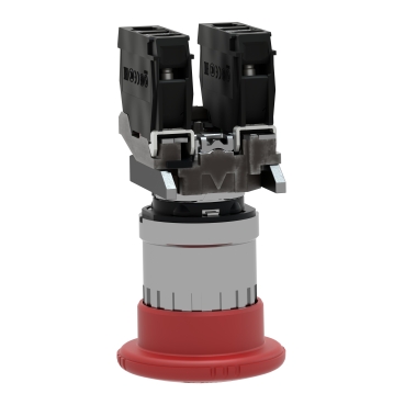 Emergency stop switching off, metal, red mushroom, Ø40, Ø22, trigger latching turn to release, 1 NO + 1 NC-2