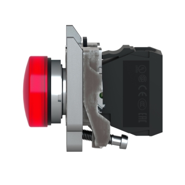 Pilot light, Harmony XB4,metal, red, 22mm, universal LED, plain lens, 24V AC DC-2
