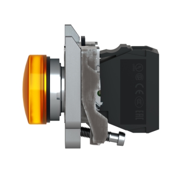 Pilot light, Harmony XB4,metal, orange, 22mm, universal LED, plain lens, 24V AC DC-2