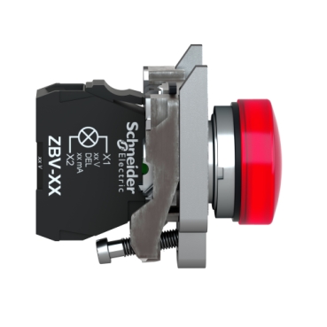 Pilot light, Harmony XB4,metal, red, 22mm, universal LED, plain lens, 110…120V AC-2