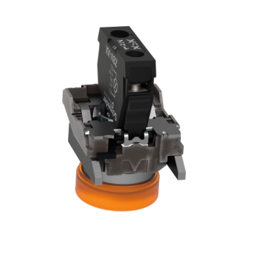Pilot light, Harmony XB4,metal, orange, 22mm, universal LED, plain lens, 110…120V AC-3