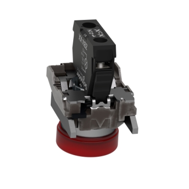 Pilot light, Harmony XB4,metal, red, 22mm, universal LED, plain lens, 230...240V AC-3
