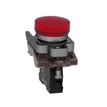 Pilot light, Harmony XB4,metal, red, 22mm, universal LED, plain lens, 230...240V AC-2