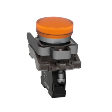 Pilot light, Harmony XB4,metal, orange, 22mm, universal LED, plain lens, 230...240V AC-2