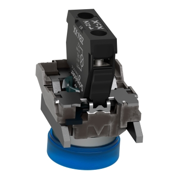 Pilot light, Harmony XB4,metal, blue, 22mm, universal LED, plain lens, 24V AC DC-4