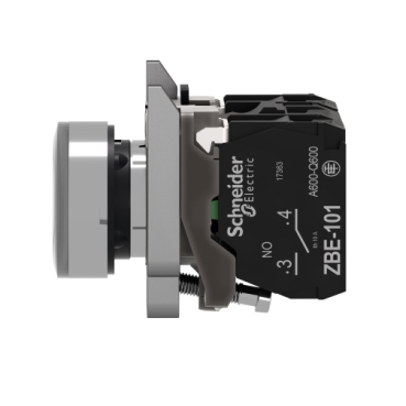 XB4BW31B5 - Ø22 白色带灯按钮- 平头复位- LED 24V - 1NO+1NC | 施耐德电气