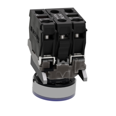 Illuminated push button, Harmony XB4, metal, blue flush, 22mm, universal LED, plain lens, 1NO + 1NC, 230...240V AC-4