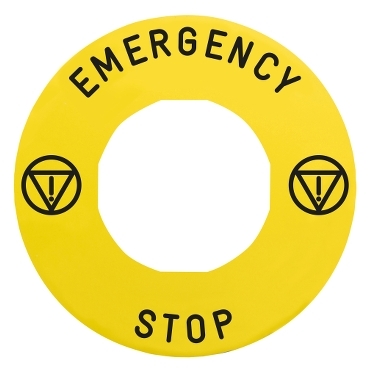 ZBY9330T - Legend holder Ø60 for emergency stop, plastic, yellow 