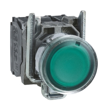 Bouton-poussoir Harmony XB4 - lumineux - 1F + 1O - 24v - Ø22 - vert