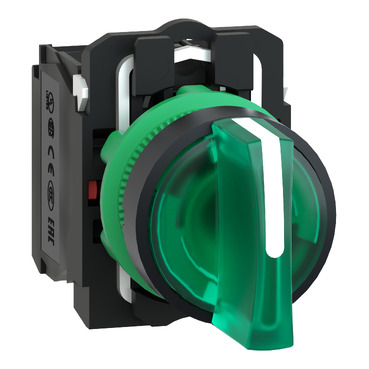 XB5AK133M5 - green complete illuminated selector switch Ø22