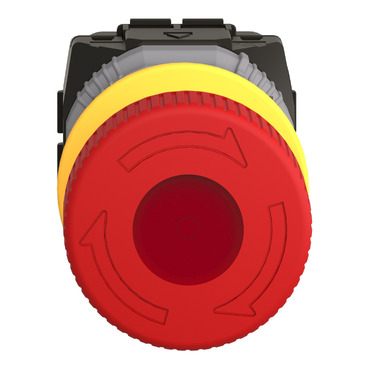 Noodstopschakelaar 22 mm montagegat met rode champignondop en