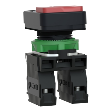 green flush/red projecting illuminated double-headed pushbutton Ø22 1NO+1NC 240V-4