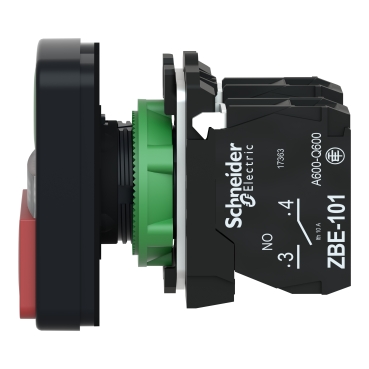 green flush/red projecting illuminated double-headed pushbutton Ø22 1NO+1NC 240V-3