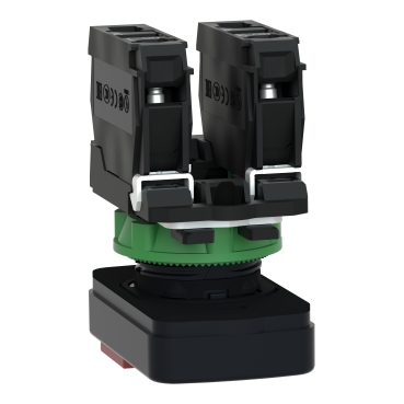 green flush/red projecting illuminated double-headed pushbutton Ø22 1NO+1NC 240V-2