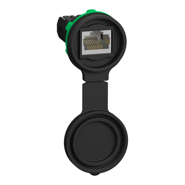 XB5PRJ45SP1 - Panel mounted RJ45 port, Harmony XB5, plastic, 22mm