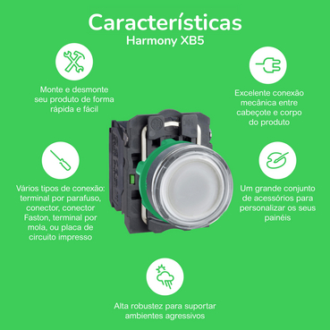 ZB5AW7L3741 - Cabeçote para botão duplo luminoso Ø22mm plástico