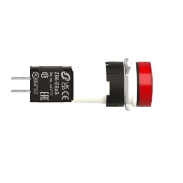 XB6AV4GB - Complete pilot light, Harmony XB6, round red, plastic, 16mm,  integral LED 48120V