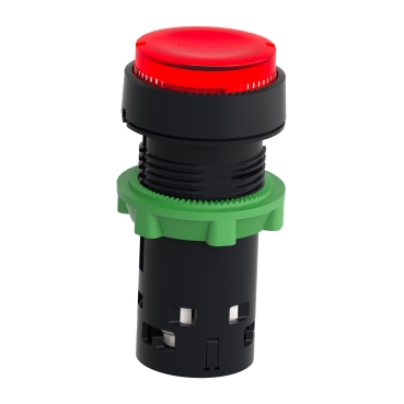Pulsante LED Illuminato 24V Verde - Con Lunetta Metallica - 1NO 1NC - 4