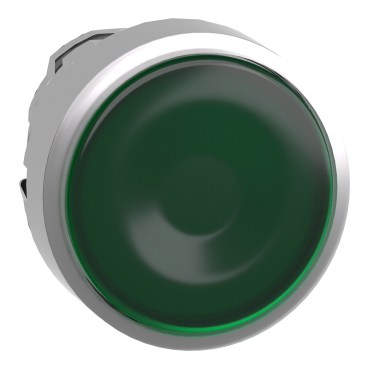 ZB4BW333 - Ø22 绿色带灯按钮头- 平头复位- 配套LED | 施耐德电气