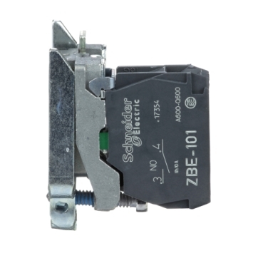 Single contact block with body/fixing collar, metal, screw clamp terminal, 1 NO-4
