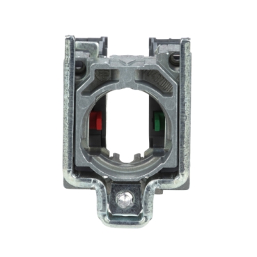Single contact block with body/fixing collar, metal, screw clamp terminal, 1 NO + 1 NC-3