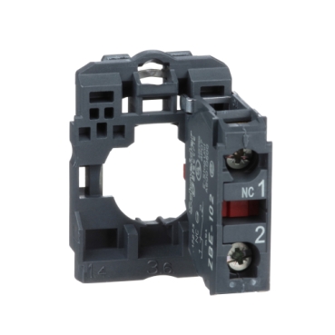 Single contact block with body/fixing collar, plastic, screw clamp terminal, 1 NC-4