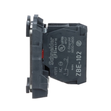 Single contact block with body/fixing collar, plastic, screw clamp terminal, 1 NC-3