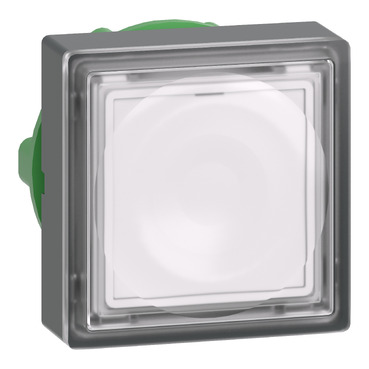 ZB5CW313 - Illuminated push button square head, plastic, flush 