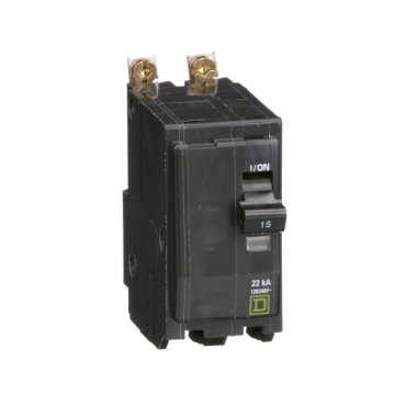 QOB215VH - Mini circuit breaker, QO, 15A, 2 pole, 120/240VAC, 22kA