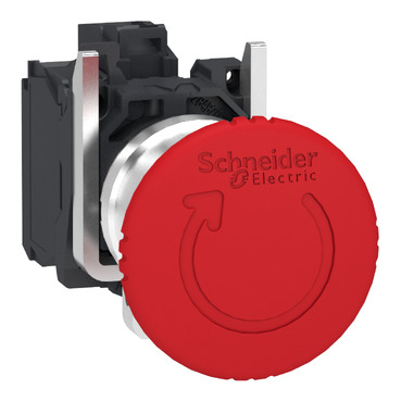 XB4BS84462 - Emergency stop switching off, Harmony XB4, metal, red