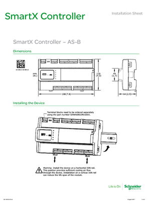 SmartX Controller – AS-B Installation Sheet