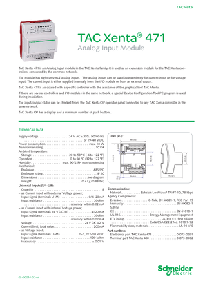 TAC Xenta 471 Analog Input Module 