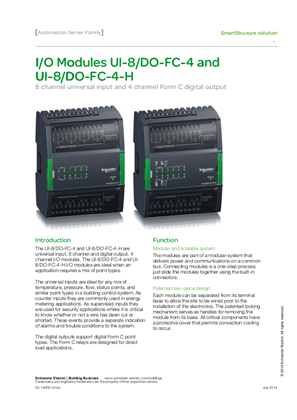 I/O Modules UI-8/DO-FC-4 and UI-8/DO-FC-4-H 8 channel universal input and 4 channel Form C digital output