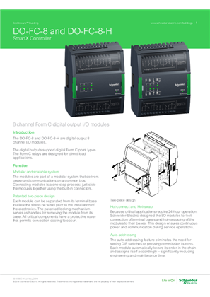 SmartX Controller DO-FC-8 and DO-FC-8-H Specification Sheet